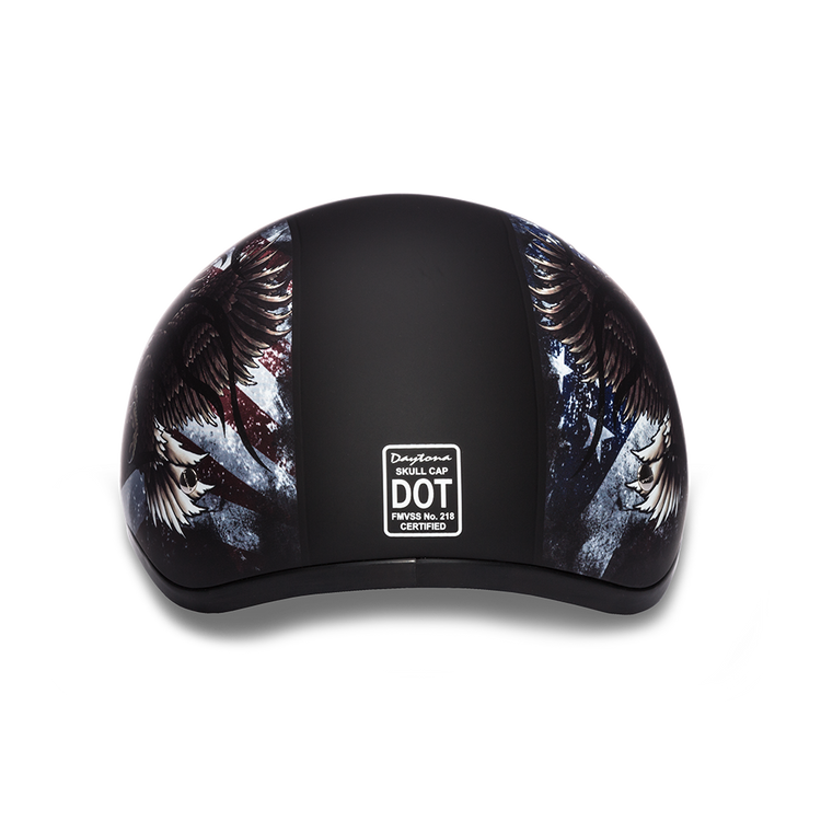 D6-USA ‘DAYTONA SKULL CAP’ with USA Flag and Eagle Half Face Helmet