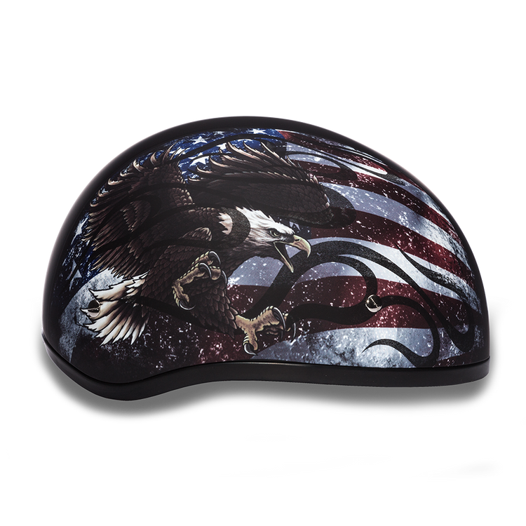 D6-USA ‘DAYTONA SKULL CAP’ with USA Flag and Eagle Half Face Helmet