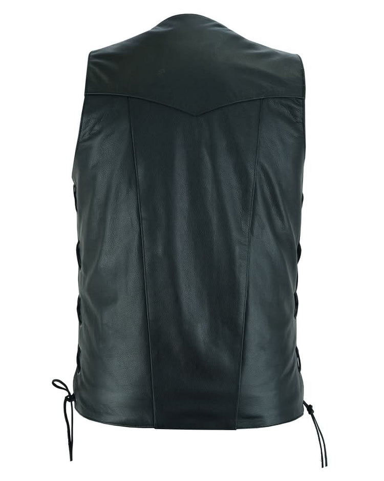 Men's Ten Pocket Utility Black Vest - TALL