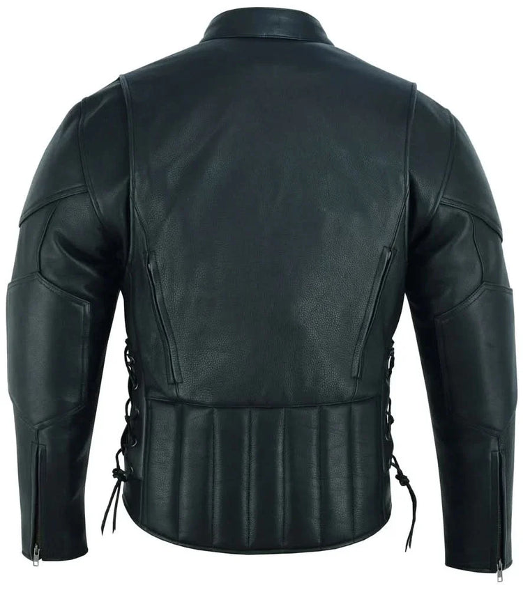 Men's Premium Vented Motorcycle Jacket – Side Laces