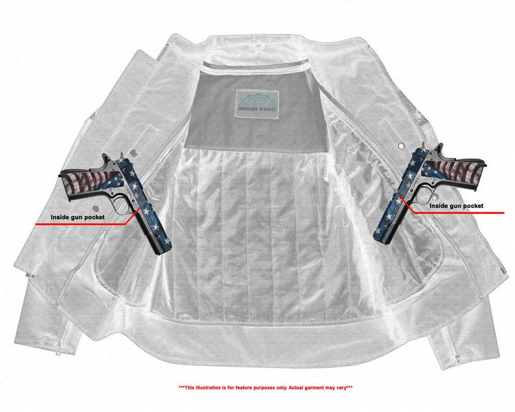 Men's Textile Scooter Style Jacket w/ Reflective Skulls