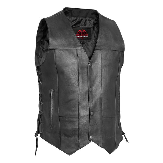 Men's Line Ranger Multi-Pocket Motorcycle Vest - Black