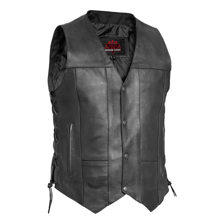 Men's Line Ranger Multi-Pocket Motorcycle Vest - Black