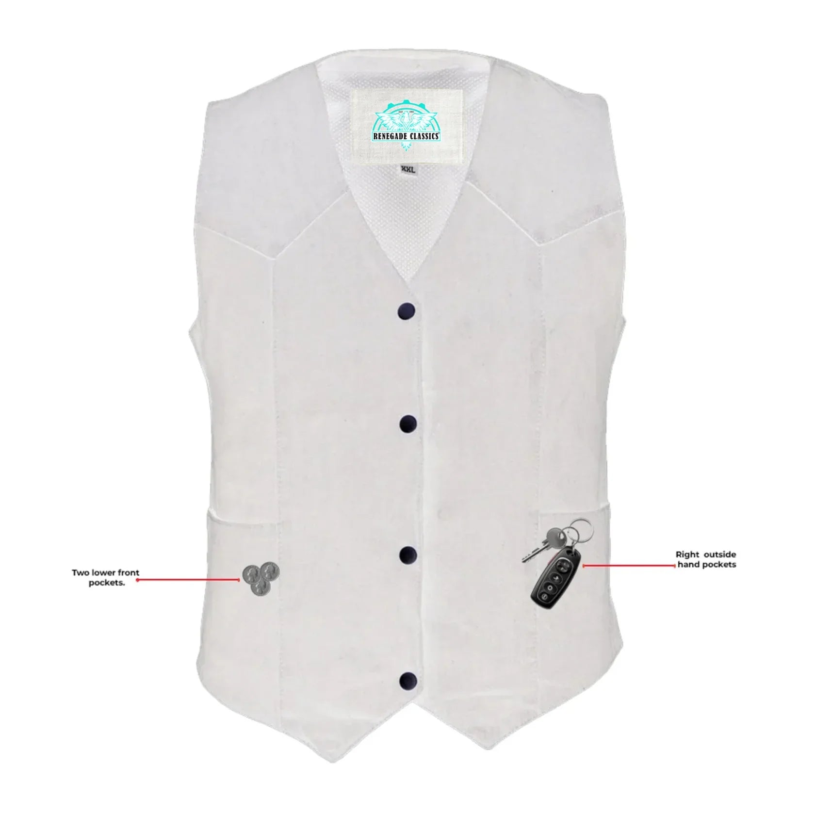 Women's Denim Classic Plain Sides Vest