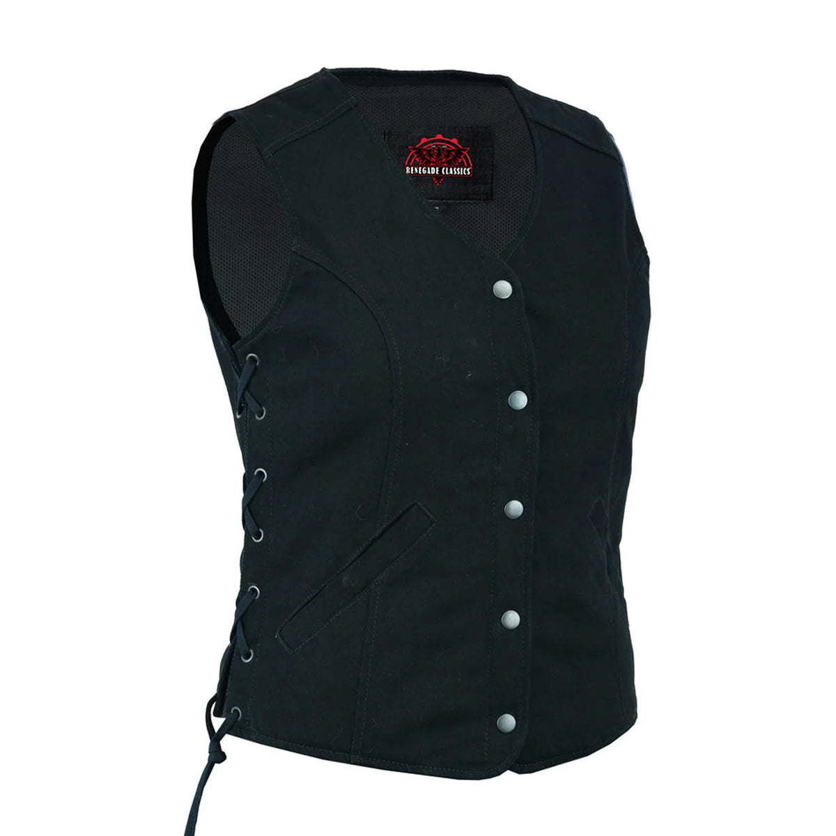 Women's Denim Longer Body ¾ Vest - Side Laces