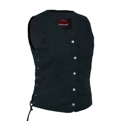 Women's Denim Longer Body ¾ Vest - Side Laces