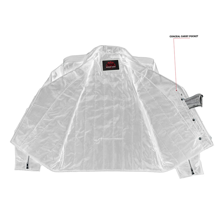 Dawn Rider Men's Premium Black Leather Motorcycle Jacket