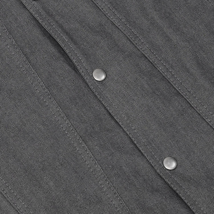 Men's Rough Rub-Off Raw Finish Broken Gray Denim Vest