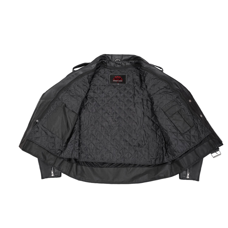 Freedom Rider Black Men's Leather Jacket – Eagle Embossed