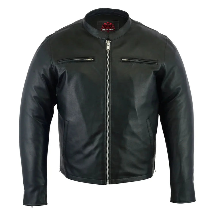 Men's Black Sporty Cruiser Jacket with Removable hood