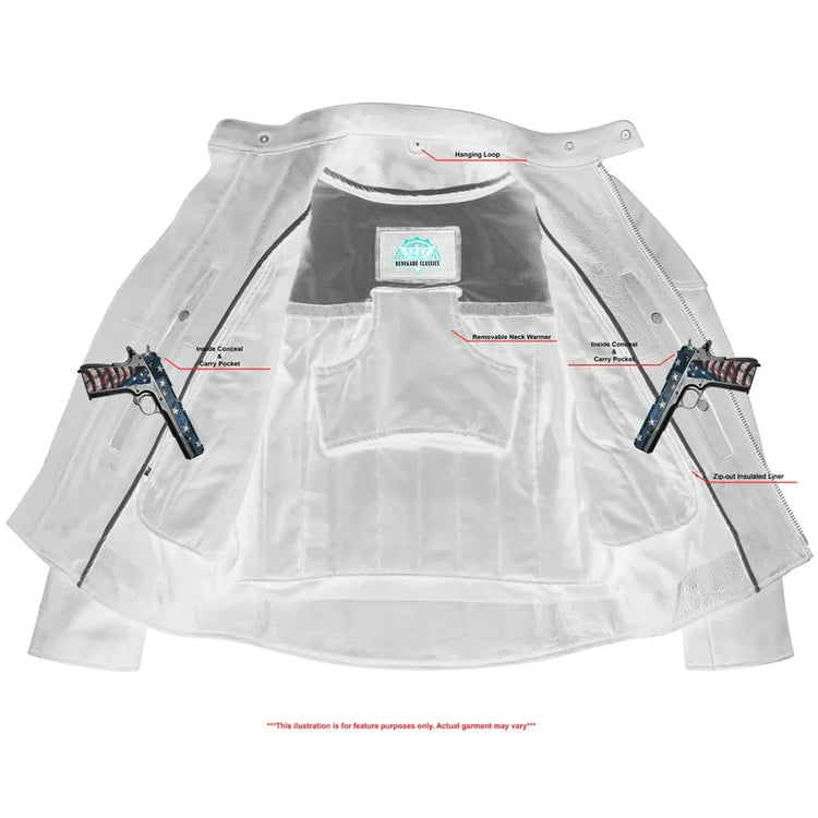 Men's Premium Vented Motorcycle Jacket – Side Laces