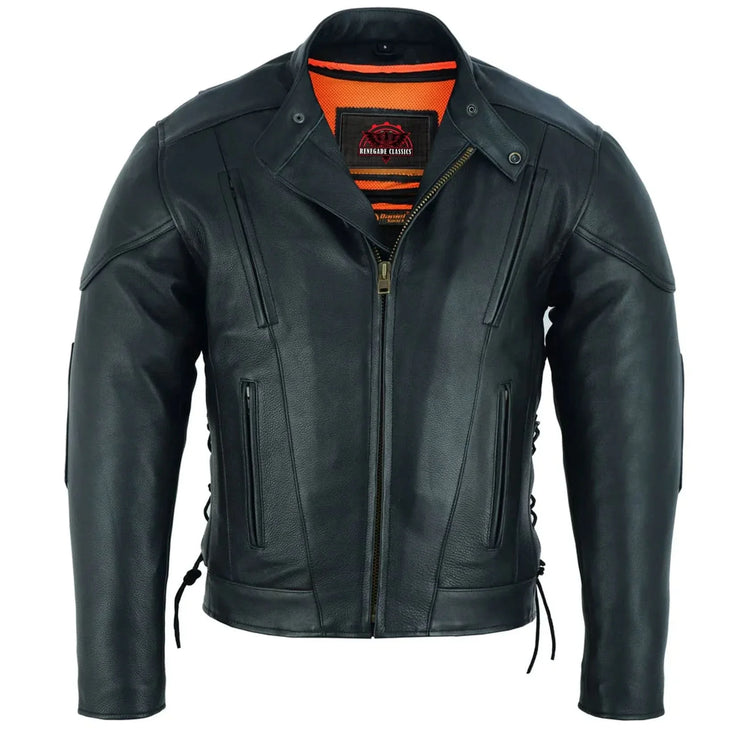 Men's Premium Vented Motorcycle Jacket – Side Laces