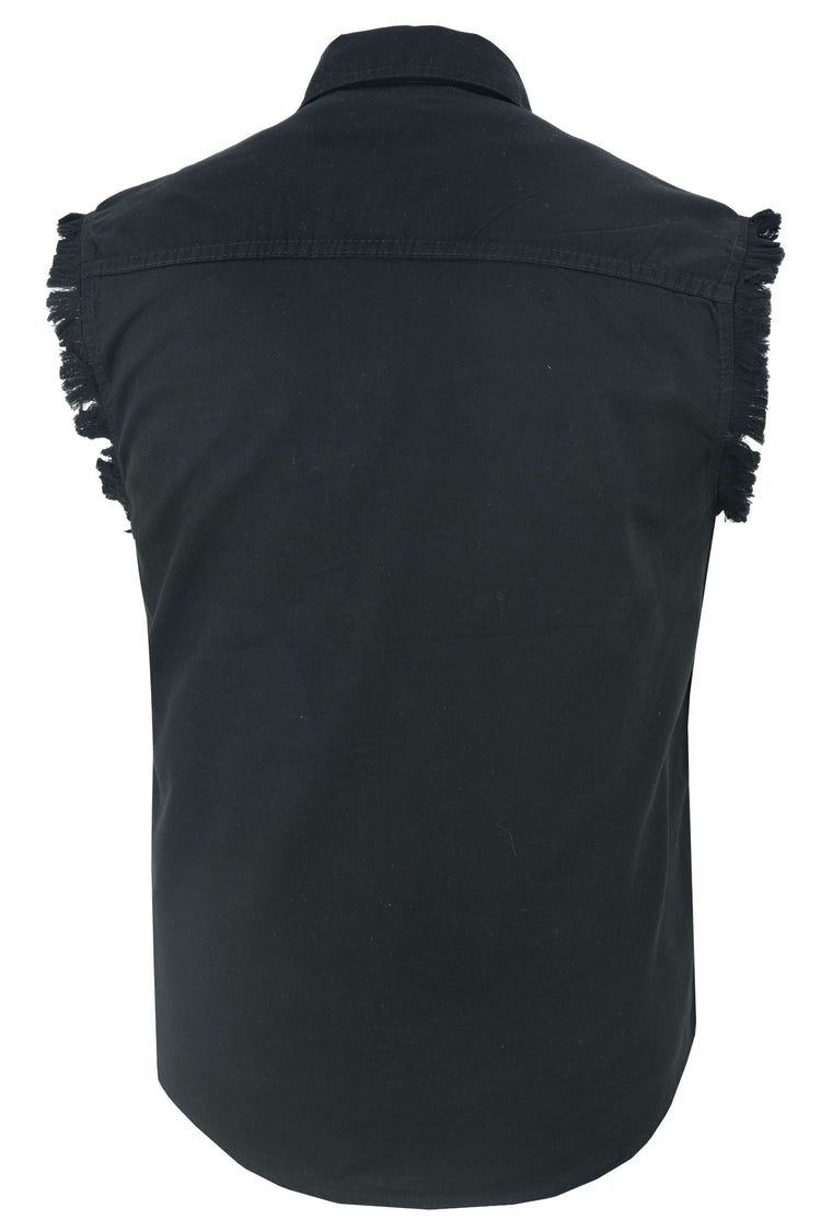 Men's Black Lightweight Sleeveless Denim Shirt