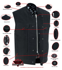 Men's Modern Utility Style Canvas Vest