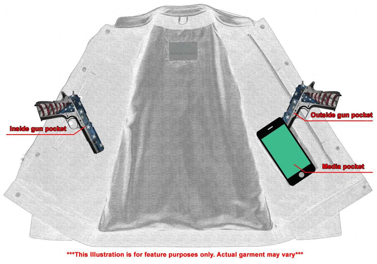 Men's Full Cut Denim Jacket – Leather Trim & Hidden Pockets