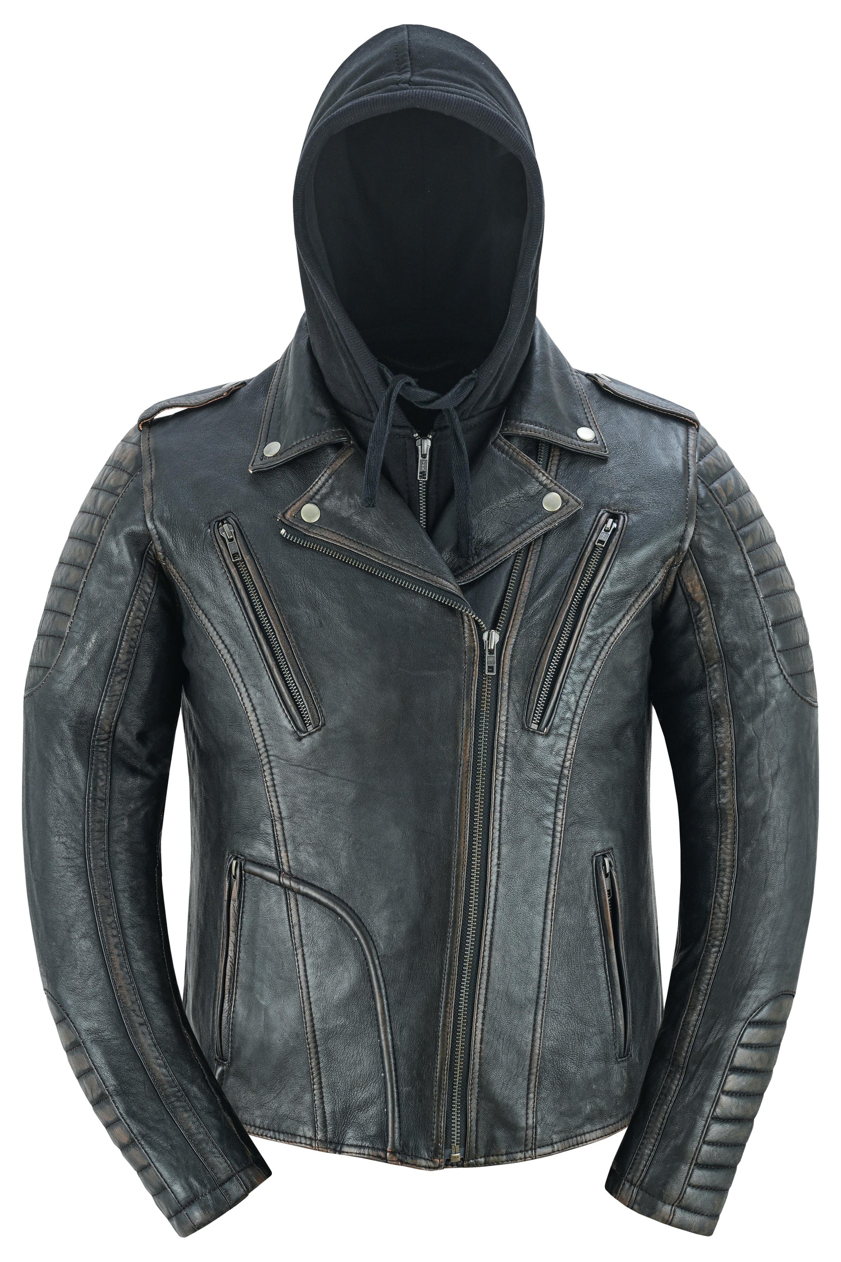 Evergreen Women's  Leather Motorcycle Jacket – Olive