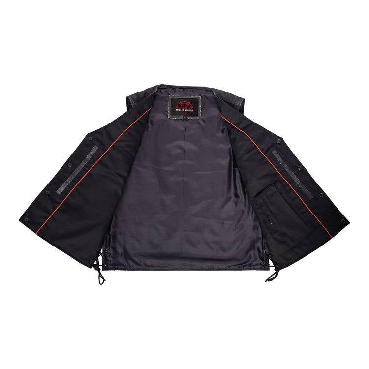 Men's Gray Single Back Panel Smart Access Pockets Vest