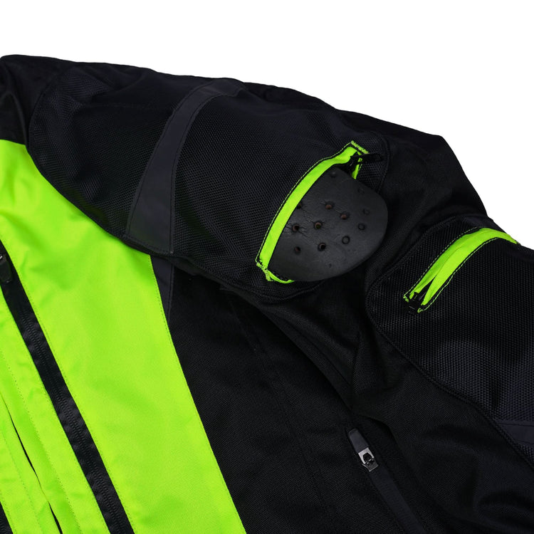 Hi-Viz blast Micro Mesh Mens Motorcycle Jacket – Lightweight