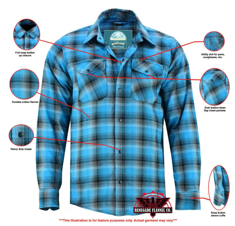 Flannel Shirt - Blue and Black Shaded