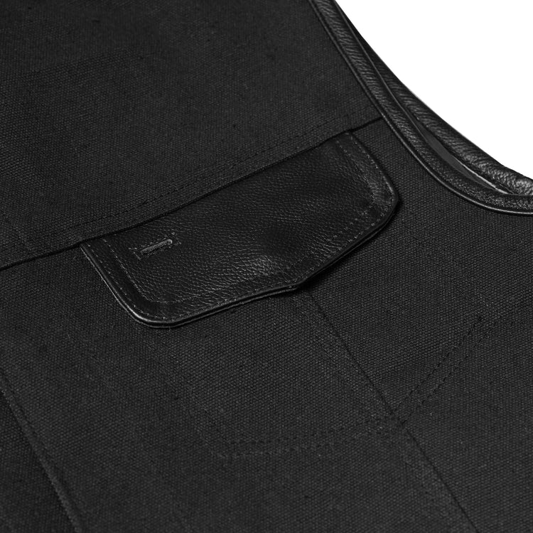 Canvas Material Single Back Panel Concealment Vest W/Leather Tr