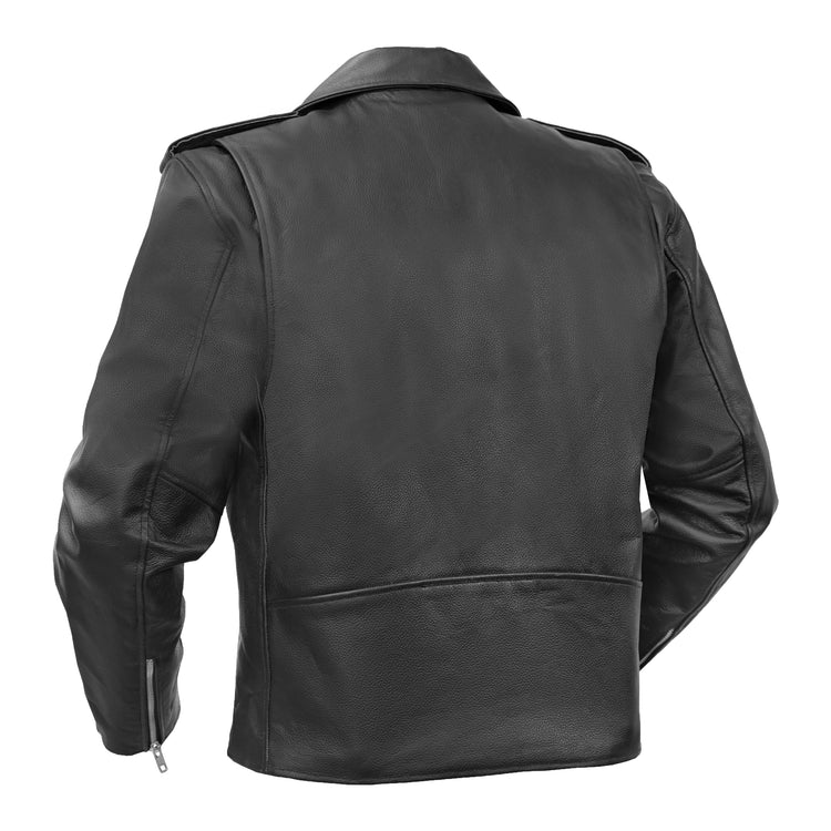 Dawn Rider Men's Premium Black Leather Motorcycle Jacket