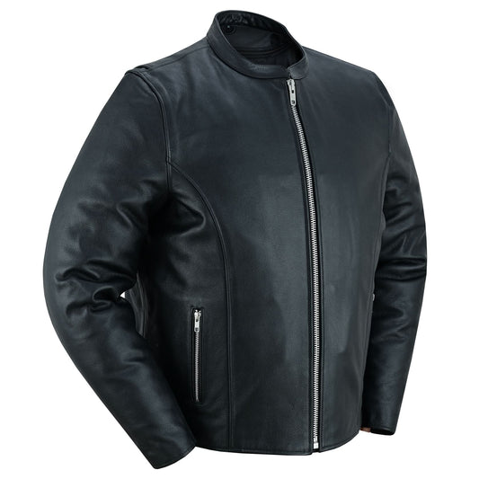 Men's Classic Black Scooter Leather Jacket