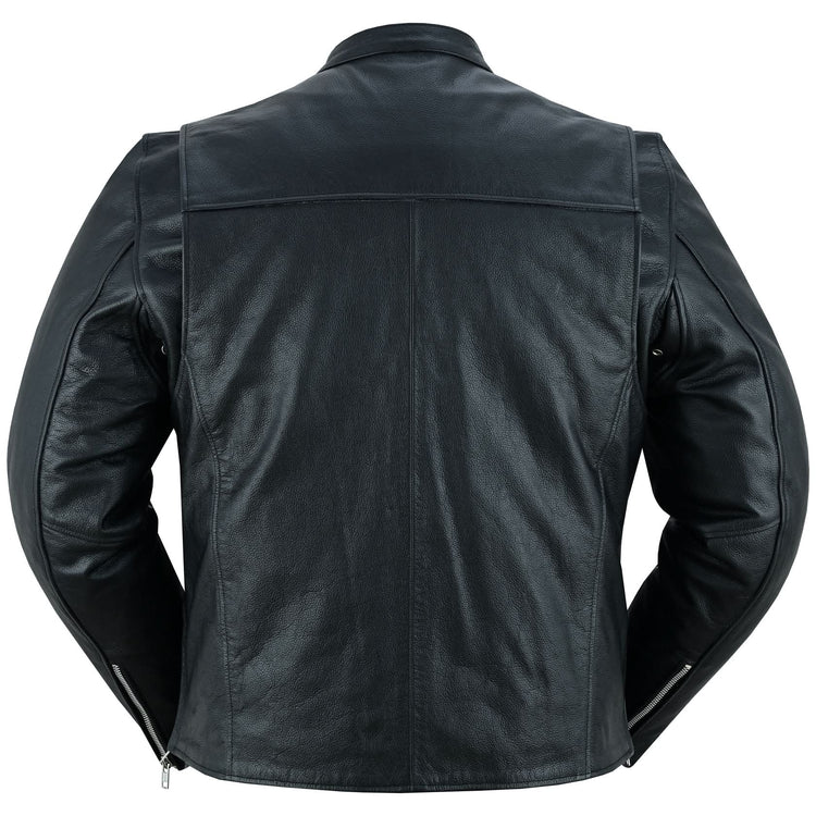 Men's Classic Black Scooter Leather Jacket