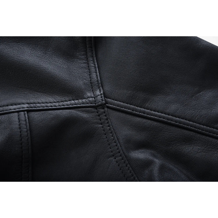 Men's Premium Lightweight Black Leather Shirt