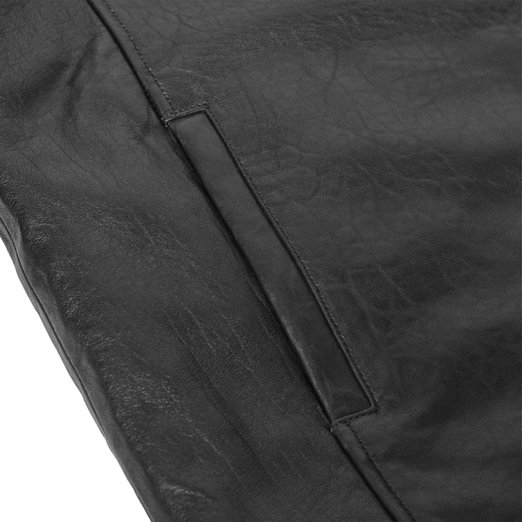 Men's Black Drum Dyed New Zealand Lambskin Jacket