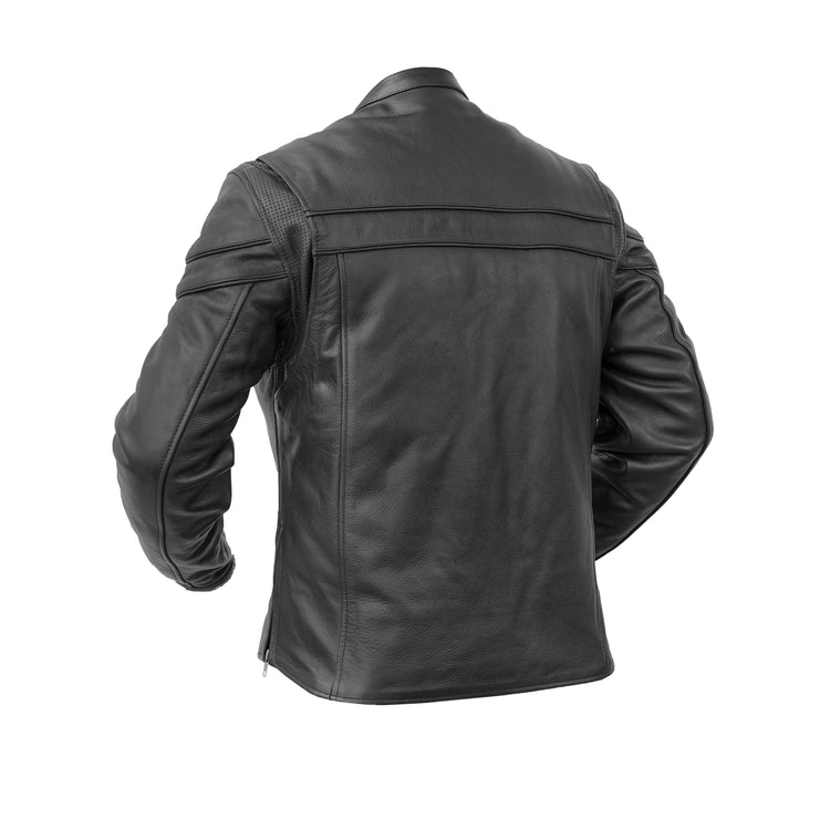Full Hand Black Leather Motorcycle Jacket