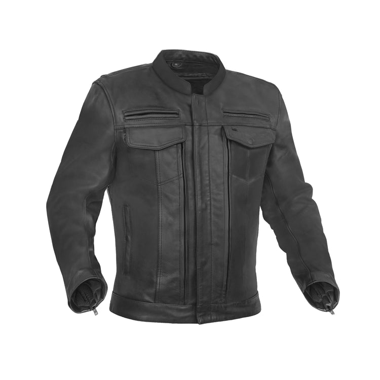 Men's Black Utility Style Motorcycle Jacket