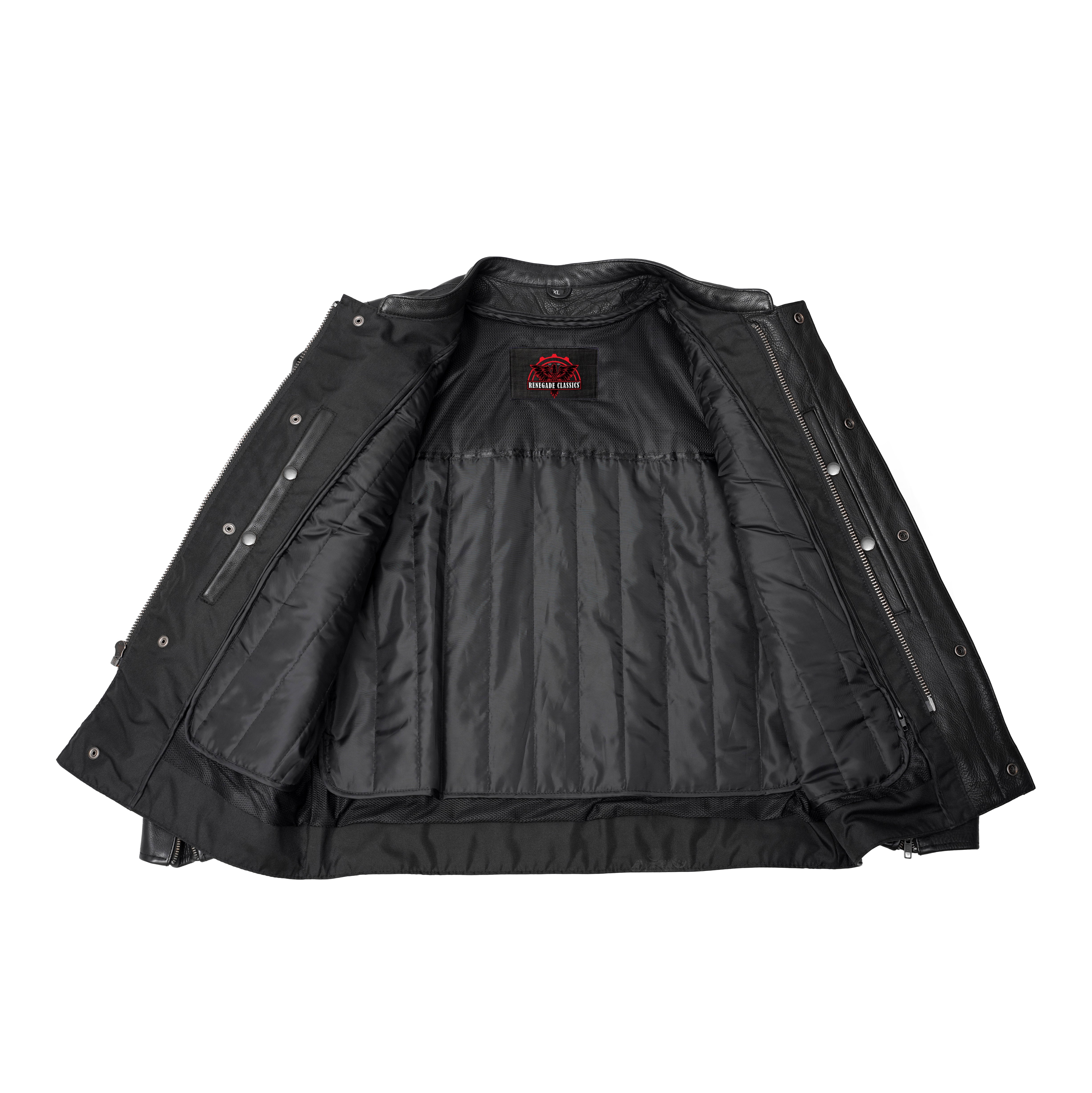 Men's Black Utility Style Motorcycle Jacket