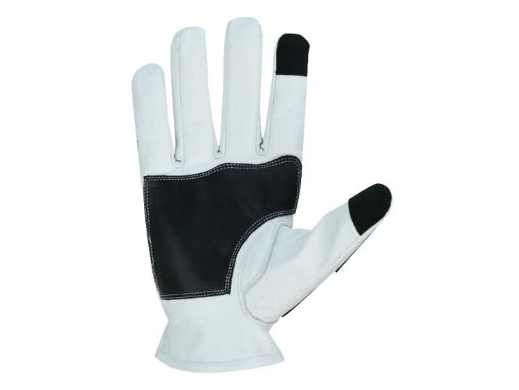 Glove Grace White and Black Skeleton Hand Riding Glove