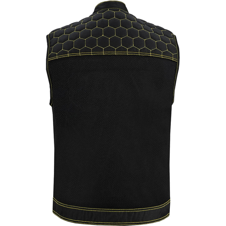 Gloom Gold Men's Black Mesh Textile Vest
