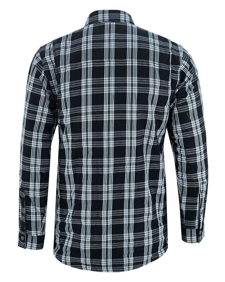 Checkered Men's Armored Black and White Flannel Shirt