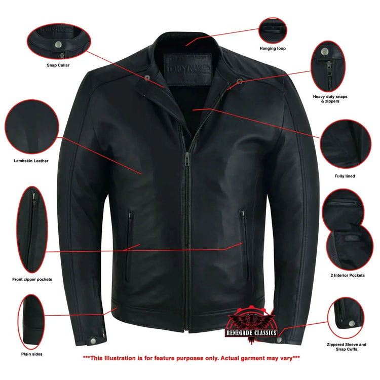 Classic Joe Men's Fashion Lambskin Leather Jacket