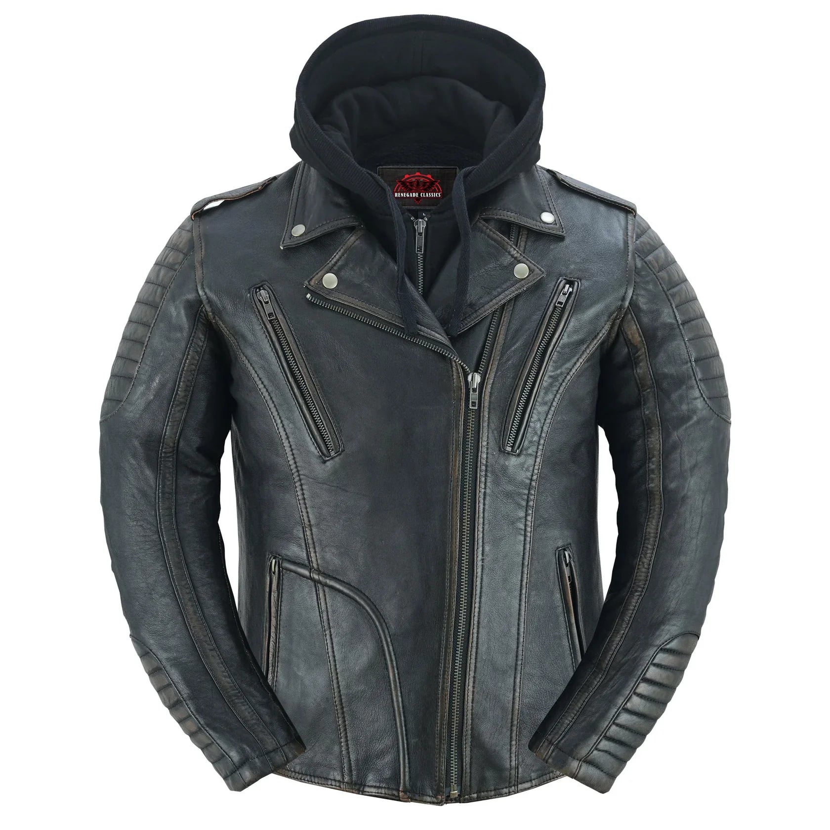 Evergreen Women's  Leather Motorcycle Jacket – Olive