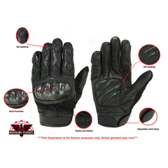 Leather/ Textile Sporty Glove