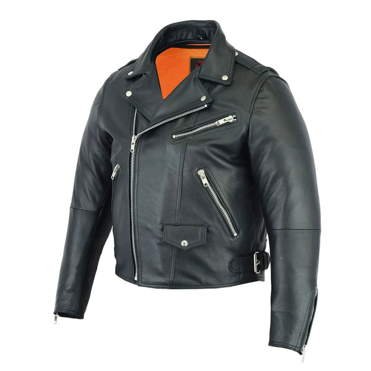 Men's Modern Full Cut Beltless Biker Jacket - Black