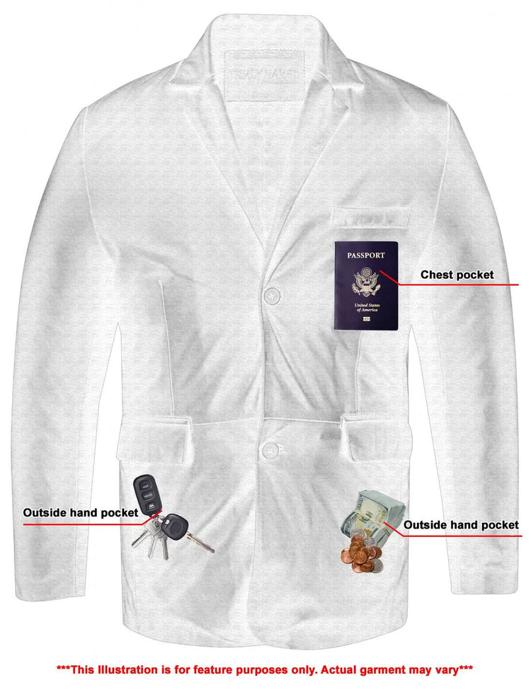 Retro Trim Men's Black Sheep Skin Leather Blazer