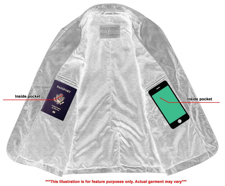 Retro Trim Men's Black Sheep Skin Leather Blazer