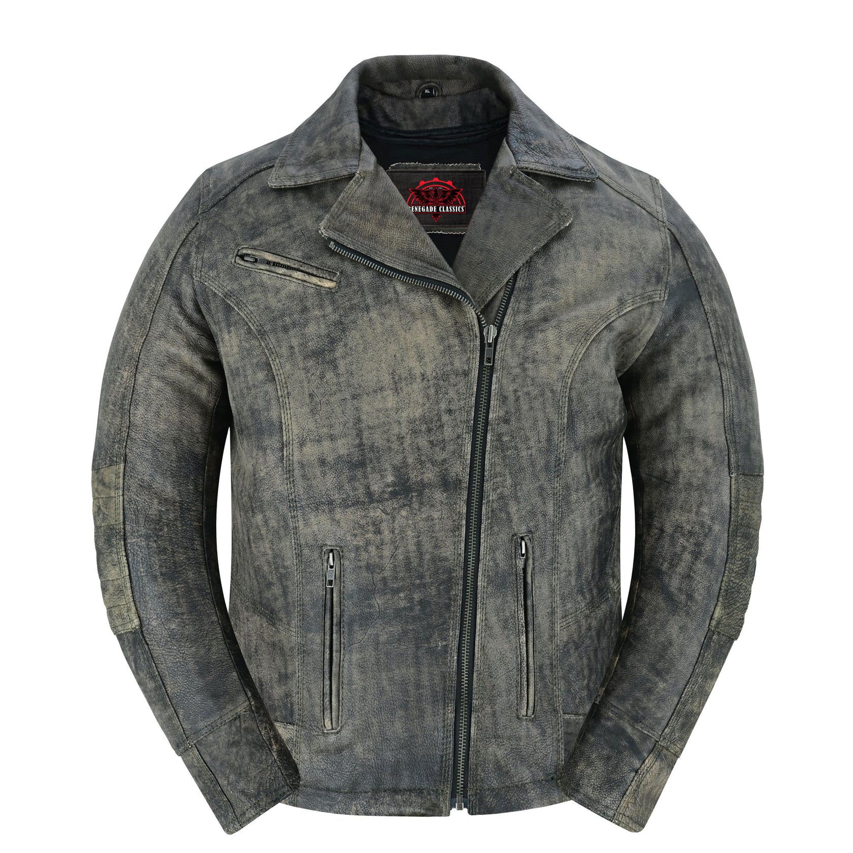 Shen Antique Brown Women's Leather Motorcycle Jacket
