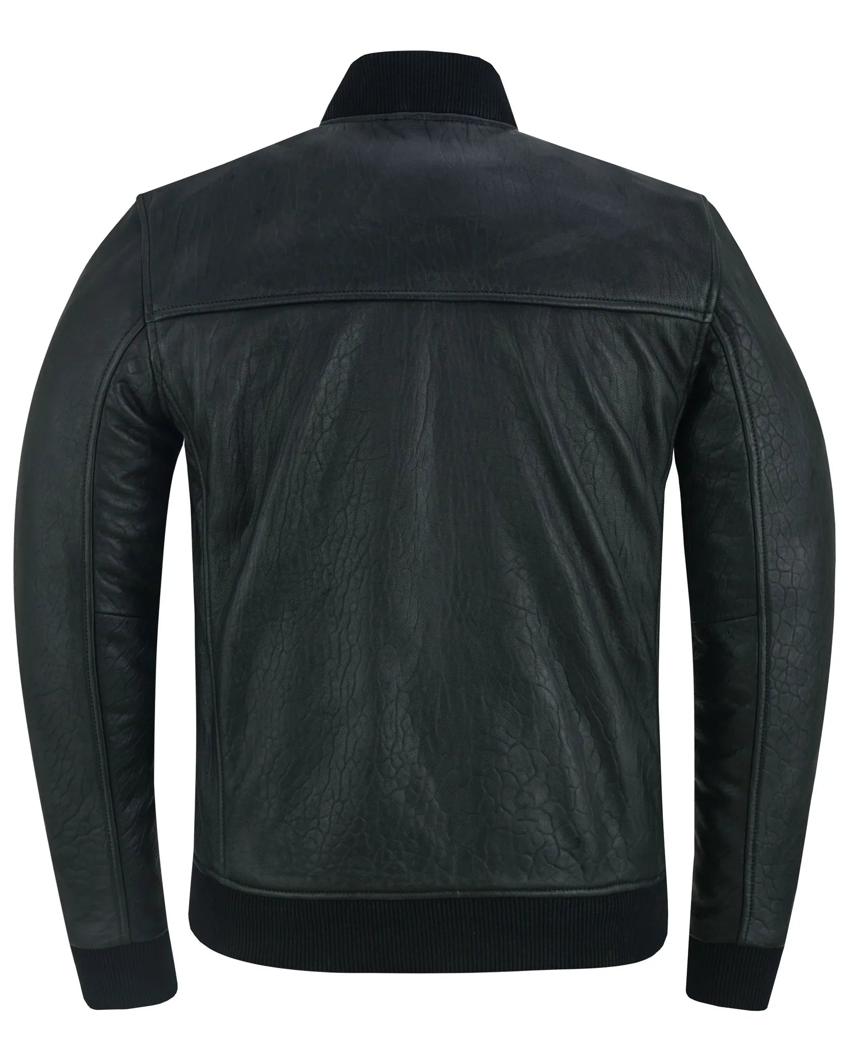 Stalwart Men's Fashion Black Leather Bomber Jacket