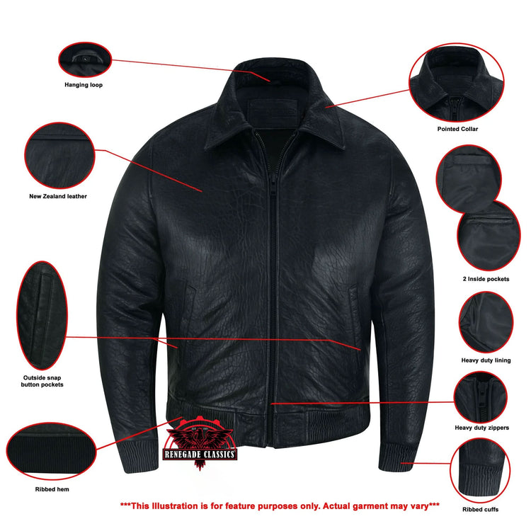Traveler Men's Fashion Black Leather Jacket