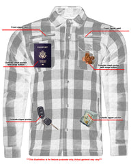 Lumberjack Men's  Armored Motorcycle Flannel Shirt - Blue