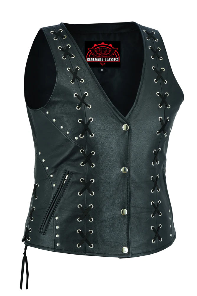 Women's Open neck Vest with Lacing Details
