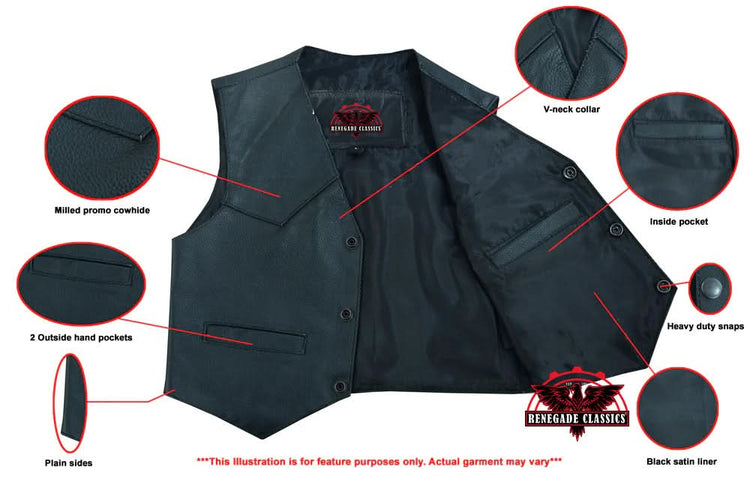 Toddler Traditional Style Plain Side Vest