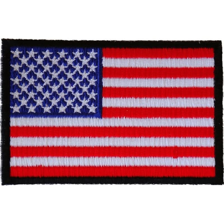 P246B American Flag Patch with Black Borders