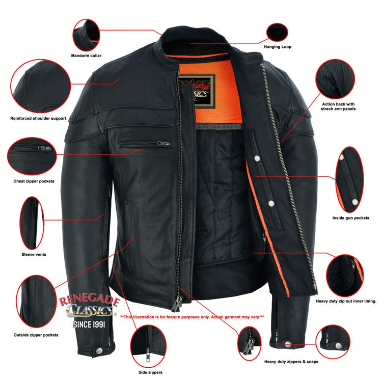 Speedster Black Men's Leather Motorcycle Jacket