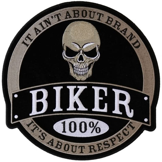 PL615 1% Biker Skull Embroidered Iron on Patch